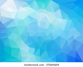 Bright blue abstract mosaic polygonal rumpled background