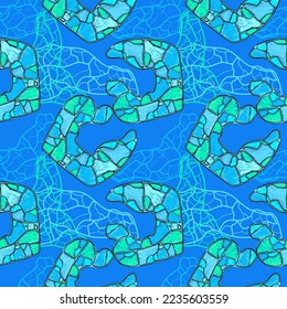 Bright blue abstract pattern for textile,fabric and paper. Seamless for print.