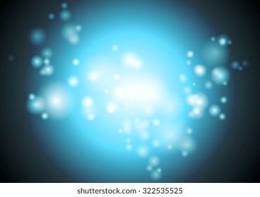 Bright blue abstract shiny lights background. Vector design