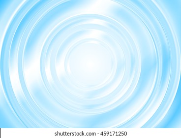 Bright Blue Abstract Smooth Circle Background. Vector Graphic Template Soft Design