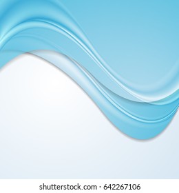 Fondo vectorial de ondas lisas abstractas azul brillante