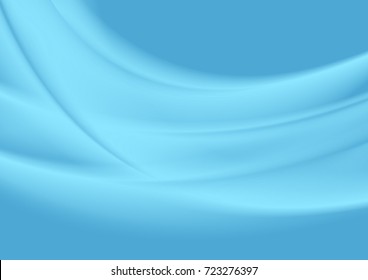 Fondo vectorial de ondas lisas abstractas azul brillante