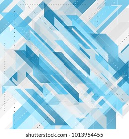 Fondo geométrico de tecnología abstracto azul brillante. Diseño gráfico de vectores