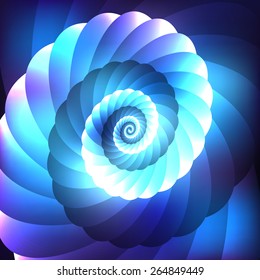 Bright blue abstract vector cosmic shell