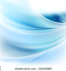 Bright blue abstract waves background. Vector design