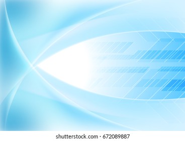 Fondo técnico ondulado azul brillante abstracto. Diseño vectorial moderno geométrico