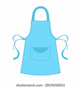 Bright blue apron designed for cooking, baking, and kitchen tasks featuring adjustable ties and a front pocket for utensils or tools.
