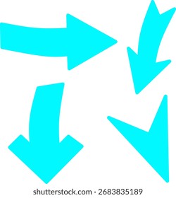 Bright blue arrows in bold, modern style on white background, symbolizing direction, navigation, movement, recycling, progress, and eco-friendly concepts.
