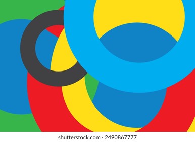 Bright blue background with circles. Vector file.