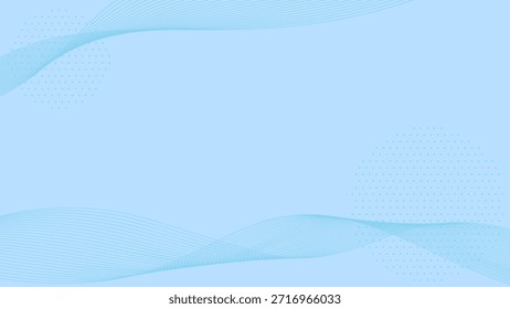 hellblauer Hintergrund mit Punkten und Wellenlinien Ornament