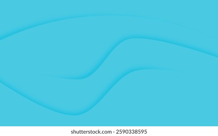 Bright blue background with distinct, layered wave patterns. Vector illustration