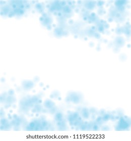 Bright blue background with snowflakes. Vector snowfall winter pattern. Blue snow flakes illustration for Christmas design