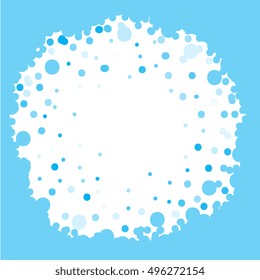 Bright blue background with snowflakes. Vector snowfall winter pattern. Snow falling illustration for Christmas design