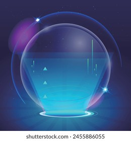 Fondo azul brillante con esfera