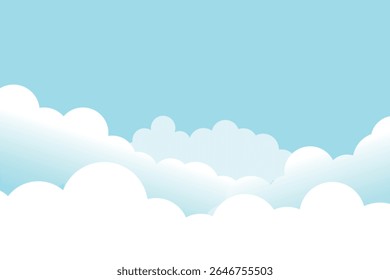 Fondo azul brillante para el cielo tierno con las nubes blancas