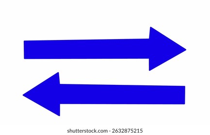 Bright blue bidirectional arrows on a clean white background symbolizing exchange, balance, communication, or two-way processes. Perfect for business, traffic, data flow concepts in design projects.