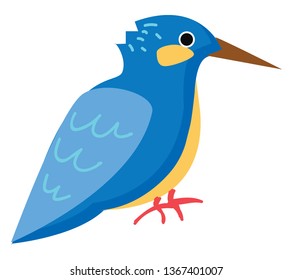 Un vector de pájaro azul brillante o una ilustración de color