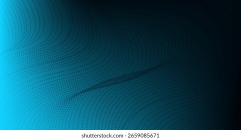 Gradiente azul y negro brillante con líneas de trazo punteado de baja opacidad superpuestas, ideal para diseños de fondo de Vector abstracto moderno de estilo tecnológico.