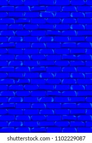 A bright blue brick wall with showing some damage as a background