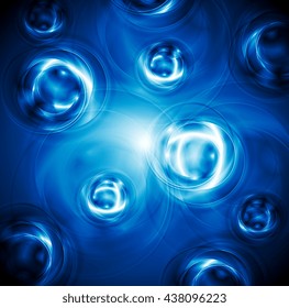 Bright blue circle shapes vector abstract background