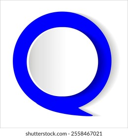 Bright blue circular design featuring a speech bubble creating a bold visual impact, suitable for various digital applications.