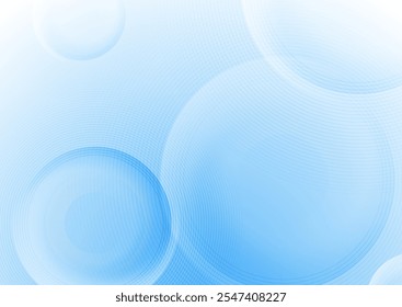Bright blue circular lines abstract geometric tech background. Minimal vector design