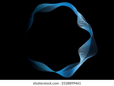 Fundo de malha circular azul brilhante contra fundo escuro