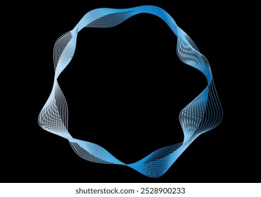 Bright blue circular mesh background against dark background