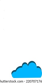 bright blue cloud icon vector illustration