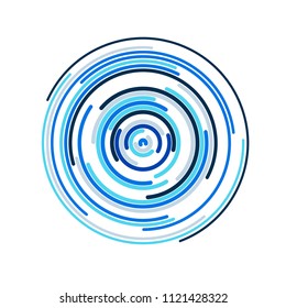 Bright blue color abstract background in minimalist style made from colorful circles. Business concept for cover decoration of brochure, flyer or report.