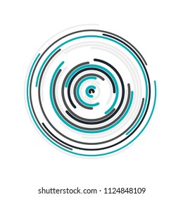 Bright blue color abstract background in minimalist style made from colorful circles. Business concept for cover decoration of brochure, flyer or report.