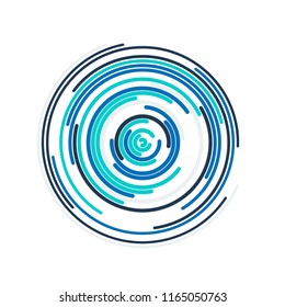 Bright blue color abstract background in minimalist style made from colorful circles. Business concept for cover decoration of brochure, flyer or report.
