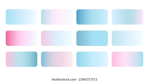 bright blue color gradient shades collection design vector