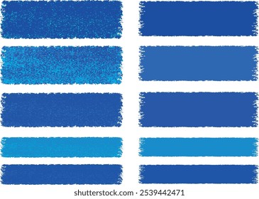 bright blue color palette highlighter brush stroke set vector