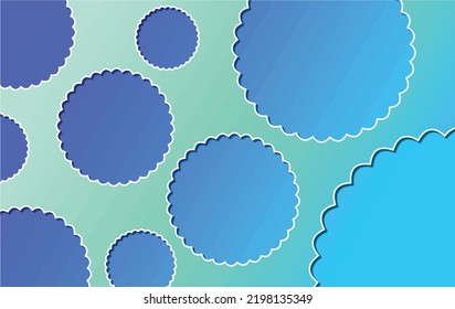 bright blue cookie cutter cloud shapes cut out of a green blue gradient overlay vector