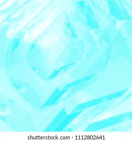 bright blue crystal diamond surface with transparent edged elements, vector illustration