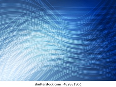 Hellblaue, gebogene Linien, Hintergrund. Vektorgrafik-Hintergrund