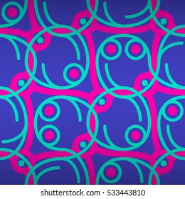 Bright blue decorative seamless pattern background in extraterrestrial style. Classic texture. Simple mosaic repeatable backdrop.