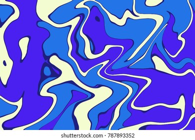 Bright Blue Digital Marbling. Abstract Colorful Backdrop. Liquid Paint Abstraction. Cool Color Palette Mesh Background. Colorful Marbling Texture For Festive Party Invitation. Trendy Surface Design