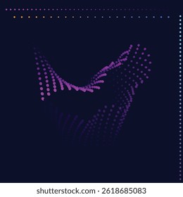 bright blue dot particles light space data background. Concept background for  learning technology. Vector