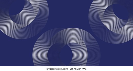 Fundo de vetor abstrato dinâmico azul brilhante com linhas diagonais. 3d capa de negócios banner apresentação para festa à noite do evento de venda. Decoração de faixa de linha de onda circular suave de movimento rápido