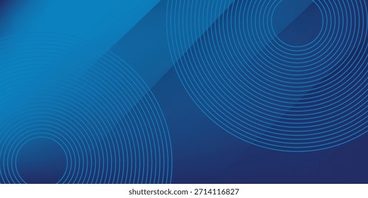 Fondo de Vector abstracto dinámico azul brillante con líneas diagonales. Cubierta 3D del Anuncio de presentación de negocios para la venta de eventos de fiesta nocturna. Decoración de rayas de línea de onda de círculo suave de movimiento rápido