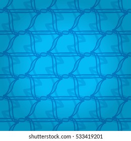 Bright blue fancy seamless pattern background in network style. Colorful, symmetric design for packing-paper, carpet, banner or other purpose. Modern design.