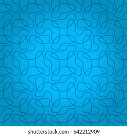 Bright blue fancy seamless pattern in knot style. Contemporary decor. Colorful, symmetric design for textile, wallpaper, web or other purpose.
