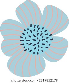 Bright blue flowers clipart isolated