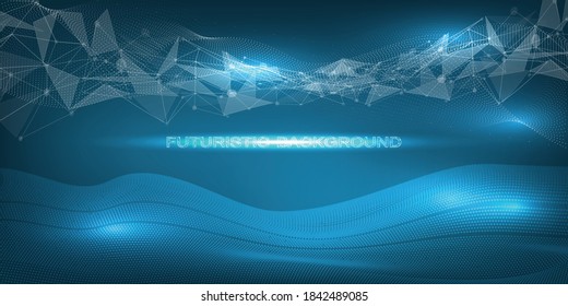 Hellblaue futuristische digitale Technologie für Hintergrundbanner und Bildschirmhintergrund.Vektorgrafik.