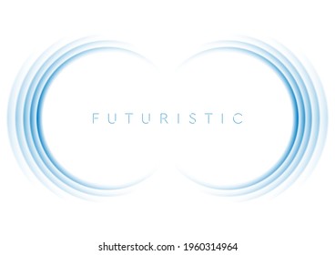 Bright blue futuristic technology round shapes abstract background. Vector design