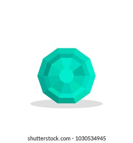 A bright blue gem isolated on a white background. A blue diamond. Jewelry concept. Vector illustration.