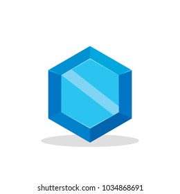 A bright blue gem isolated on a white background. A blue diamond. Jewelry concept. Vector illustration.