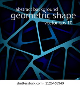 Bright, blue, geometric background of cut layers. Paper design. Lines and triangles. Poster, banner, advertising, design for business. Stock vector.